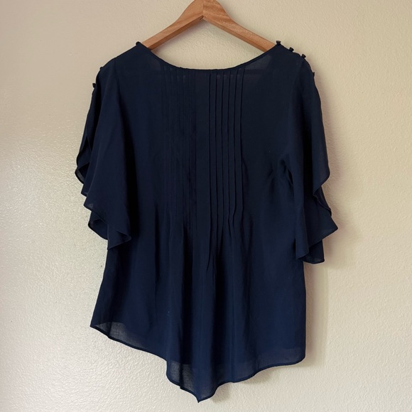 MAEVE Dark Blue Pleated Blouse - Picture 6 of 6